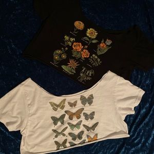5/$25💜💜Nature & butterfly Crop tops